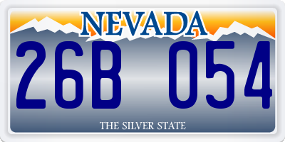 NV license plate 26B054