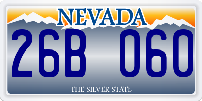 NV license plate 26B060