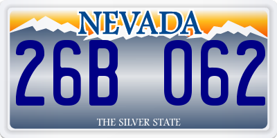 NV license plate 26B062