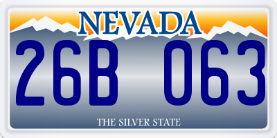 NV license plate 26B063