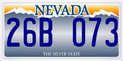 NV license plate 26B073