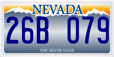 NV license plate 26B079