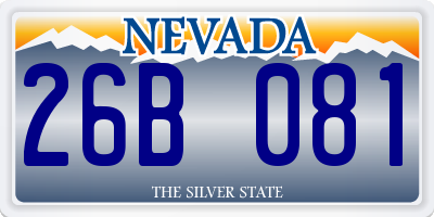 NV license plate 26B081