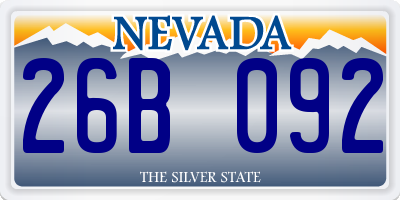 NV license plate 26B092