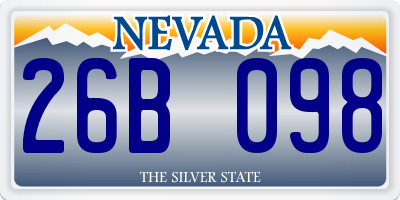 NV license plate 26B098