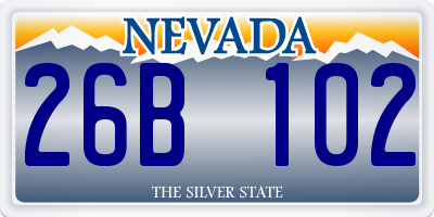 NV license plate 26B102