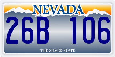 NV license plate 26B106