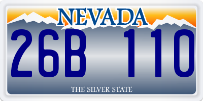 NV license plate 26B110