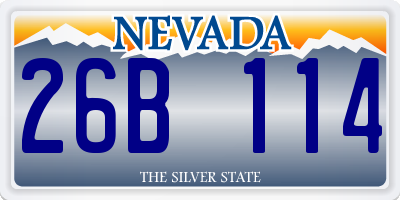 NV license plate 26B114