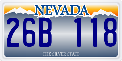 NV license plate 26B118