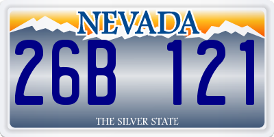 NV license plate 26B121
