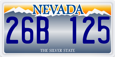 NV license plate 26B125