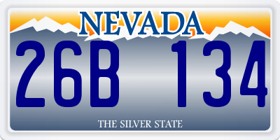 NV license plate 26B134