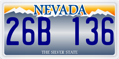 NV license plate 26B136