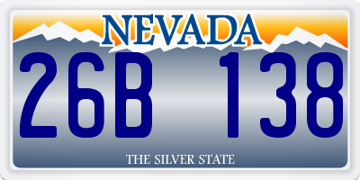 NV license plate 26B138