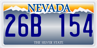 NV license plate 26B154