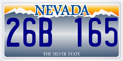 NV license plate 26B165