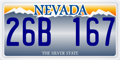 NV license plate 26B167