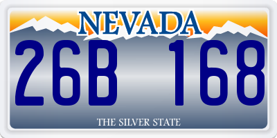 NV license plate 26B168