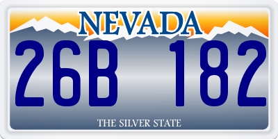 NV license plate 26B182