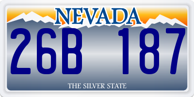 NV license plate 26B187