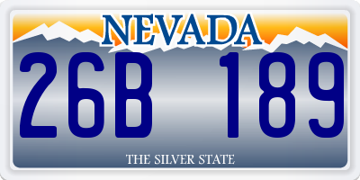 NV license plate 26B189