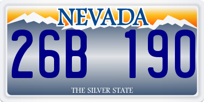 NV license plate 26B190
