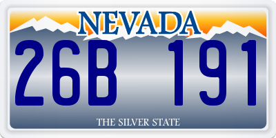 NV license plate 26B191