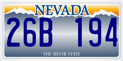 NV license plate 26B194