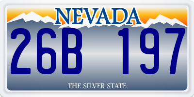 NV license plate 26B197