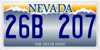 NV license plate 26B207