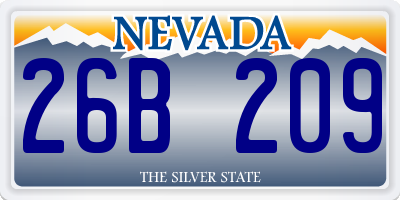 NV license plate 26B209