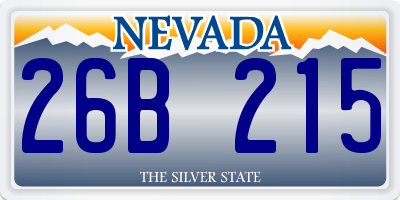 NV license plate 26B215