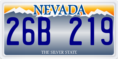 NV license plate 26B219