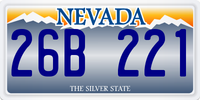 NV license plate 26B221