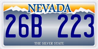 NV license plate 26B223