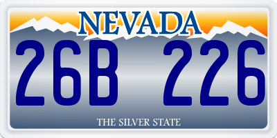 NV license plate 26B226