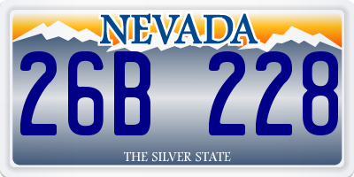 NV license plate 26B228