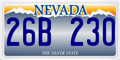NV license plate 26B230