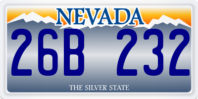 NV license plate 26B232