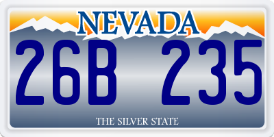 NV license plate 26B235