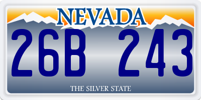 NV license plate 26B243