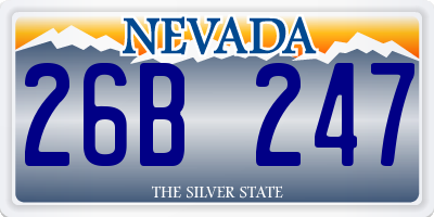 NV license plate 26B247