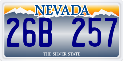 NV license plate 26B257
