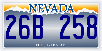 NV license plate 26B258