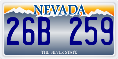 NV license plate 26B259