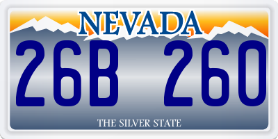 NV license plate 26B260