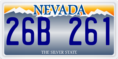 NV license plate 26B261