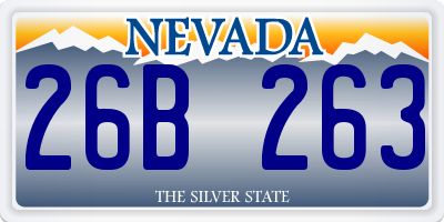 NV license plate 26B263