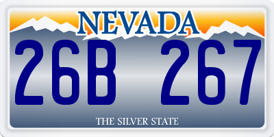 NV license plate 26B267